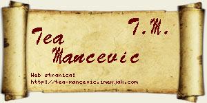 Tea Mančević vizit kartica